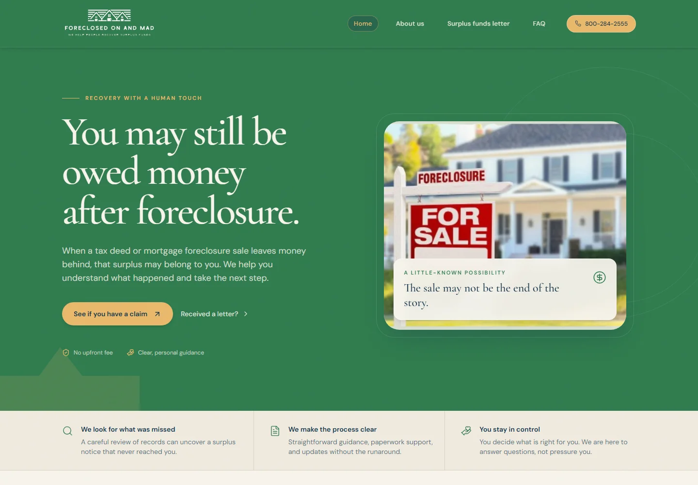 Foreclosed On And Mad website preview